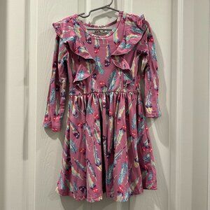 DotDotSmile Pink with Feathers dress